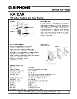 Aiphone KA-DAR Specifications preview