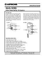 Aiphone KAS-1ERD Specifications preview