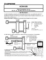 Предварительный просмотр 1 страницы Aiphone KCW-D/B User Manual