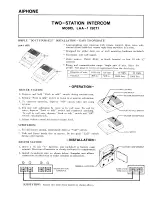 Предварительный просмотр 1 страницы Aiphone LAA-1 User Manual