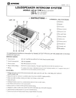 Aiphone LAF-10 Instructions Manual предпросмотр