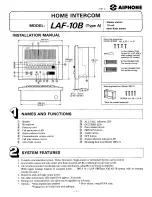 Preview for 1 page of Aiphone LAF-10B Installation Manual