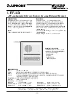 Предварительный просмотр 1 страницы Aiphone LEF-LD Specifications