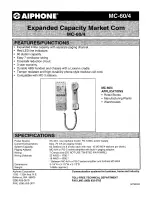 Aiphone MC-60/4 Specifications preview