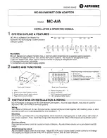 Aiphone MC-A/A Installation & Operation Manual preview