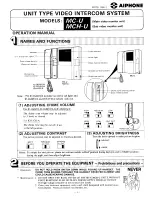 Aiphone MC-U Operation Manual предпросмотр