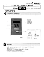 Предварительный просмотр 1 страницы Aiphone MF-DL Instruction Manual