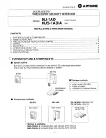 Aiphone MJ-1AD Installation & Operation Manual preview