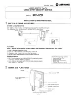 Aiphone MY-1CD Installation & Operation Manual предпросмотр