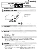 Aiphone PS-12F Instructions предпросмотр