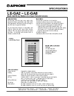 Aiphone PS-6-26 LE-GA2 Specifications предпросмотр