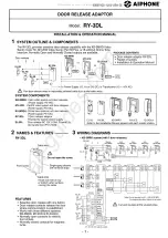 Aiphone RY-3DL Installation & Operation Manual предпросмотр