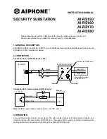 Aiphone SECURITY SUBSTATION AI-RS150 Instruction Manual preview