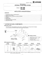 Preview for 1 page of Aiphone TB-10M Installation & Operation Manual