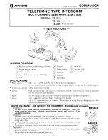 Предварительный просмотр 1 страницы Aiphone TB-12H Instructions Manual