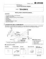 Aiphone TB-ADM10 Installation & Operation Manual preview