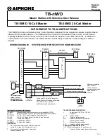 Aiphone TB-nM/D Supplementary Manual preview