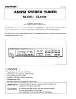 Preview for 1 page of Aiphone TX-1200 Instructions Manual