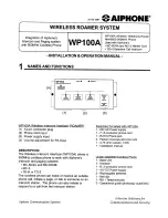 Aiphone WP100A Installation & Operation Manual предпросмотр