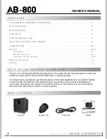 Preview for 2 page of Air-Bus AB-800 Owner'S Manual