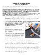 Preview for 8 page of Air-Care DuctMaster III Operating Instructions & Parts Manual