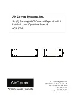 Air Comm Systems ACS 179A Installation And Operation Manual preview