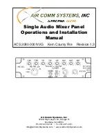 Preview for 1 page of Air Comm Systems ACS 2080-300 NVG Operation And Installation Manual