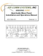 Preview for 1 page of Air Comm Systems ACS 300A-101 Installation And Operation Manual