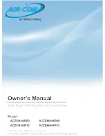 Preview for 1 page of Air-Con ACZCI4H4R09 Owner'S Manual