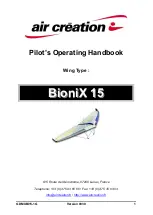 Preview for 1 page of Air Creation BioniX 15 Pilot Operating Handbook