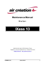 Предварительный просмотр 1 страницы Air Creation IXess 13 Maintenance Manual