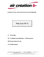 Preview for 1 page of Air Creation XP 12 Instruction And Maintenance Handbook