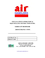 Preview for 1 page of Air Handlers Envirofresh Series Installation, Operation & Maintenance Instructions Manual