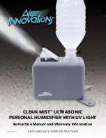 Preview for 1 page of Air innovations CLEAN MIST Instruction Manual And  Warranty Information