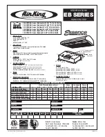 Предварительный просмотр 1 страницы Air King 250 CFM/5.0 Sones (Horizontal) Specification