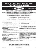 Preview for 1 page of Air King AKCV1225, AKCV1380, AKCV1310 Operating Manual