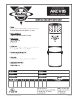 Предварительный просмотр 1 страницы Air King AKCV85 Specifications