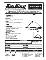 Предварительный просмотр 1 страницы Air King CAN36SS Specifications