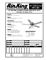 Preview for 1 page of Air King Ceiling Fan with Light Specifications