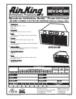 Предварительный просмотр 1 страницы Air King Range Hoods SEV24SSH Specifications