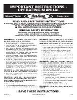 Air King VAL30SS Important Instructions & Operating Manual предпросмотр