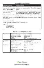 Предварительный просмотр 12 страницы Air Oasis Bi-Polar 2400 Owner'S Manual