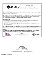 Preview for 9 page of Air-Pro 01A series Installation Instructions & Use & Care Manual