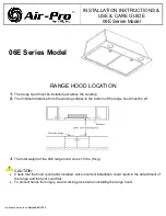 Preview for 1 page of Air-Pro 06E Series Installation Instructions & Use & Care Manual