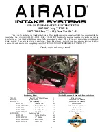 Airaid Intake System Installation Instructions preview