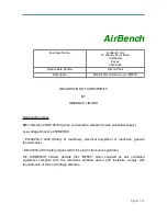 Предварительный просмотр 7 страницы AirBench MF600 Operation And Maintenance Manual