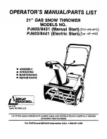 Предварительный просмотр 1 страницы Aircap PJ602/8431 Operator'S Manual & Parts List