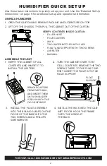 Preview for 2 page of Aircare 4DTS 900 Setup Manual And Owners Manual