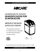 Preview for 21 page of Aircare 831000 Use And Care Manual