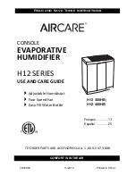 Aircare H12 300HB Use And Care Manual preview